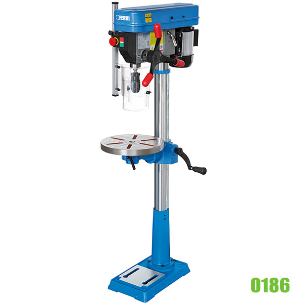 Máy khoan đứng mini 0186, bàn máy tròn ∅290mm, thân trụ ∅80mm