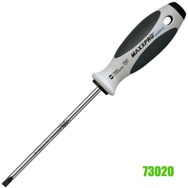 Tua vít dẹt inox 73020, cán nhựa chuẩn DIN 5264 MaxxPro hàng Đức