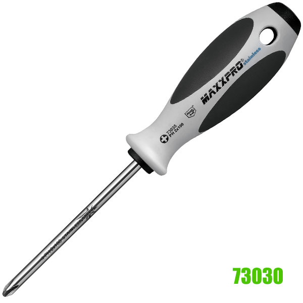 Tua vít bake inox 73030, từ PH1-PH3, cán nhựa chuẩn ISO 8764 MaxxPro Witte