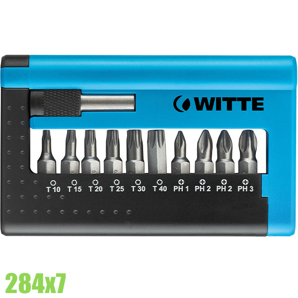 Bộ mũi vít công nghiệp 11 chi tiết hoa thị và bake WITTE Germany