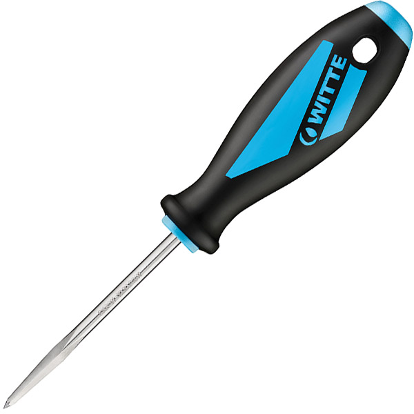 Cây dùi lỗ Ø6mm lưỡi vuông, dài 217mm, cán kiểu tô vít Witte 53832