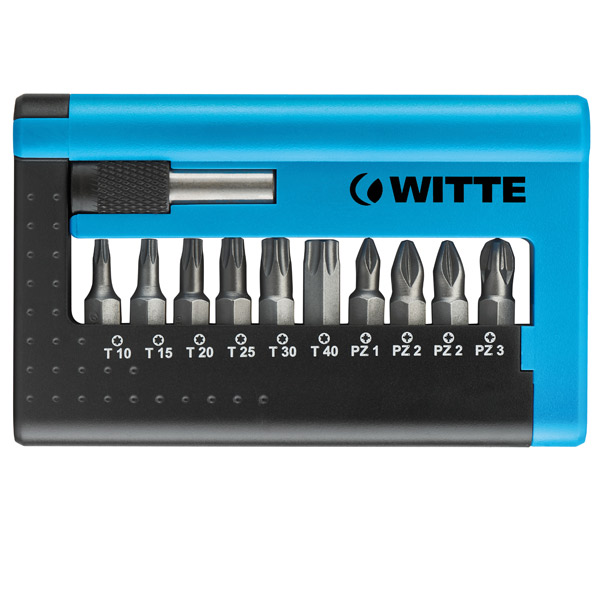 Bộ mũi vít 11 chi tiết WITTE 284x8, 6 đầu sao và 4 hoa thị