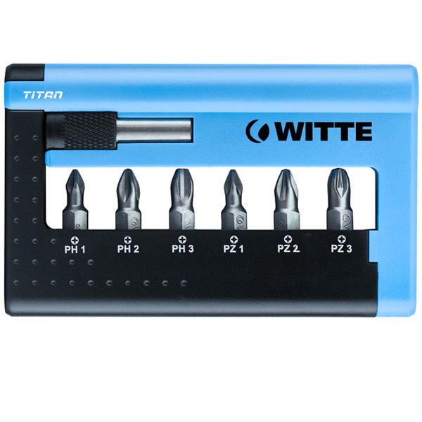 Bộ mũi vít WITTE 33400, gồm 7 chi tiết PH và PZ