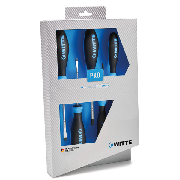 Bộ tua vít 06 cây cán sợi thủy tinh WITTE 670060 dẹt, bake và hoa thị