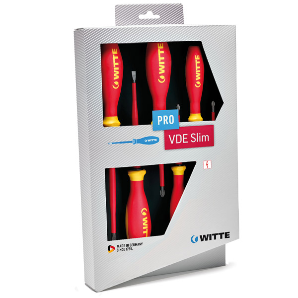 Bộ tua vít cách điện WITTE 670080 05 cây, 3 dẹt và 2 bake