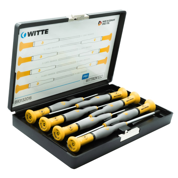 Bộ tua vít dẹt điện tử WITTE 89321 gồm 07 chi tiết