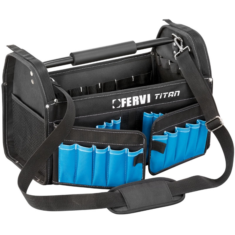 Giỏ đồ nghề xách tay FERVI 0906, có quai đeo vai, nhập từ Italia.