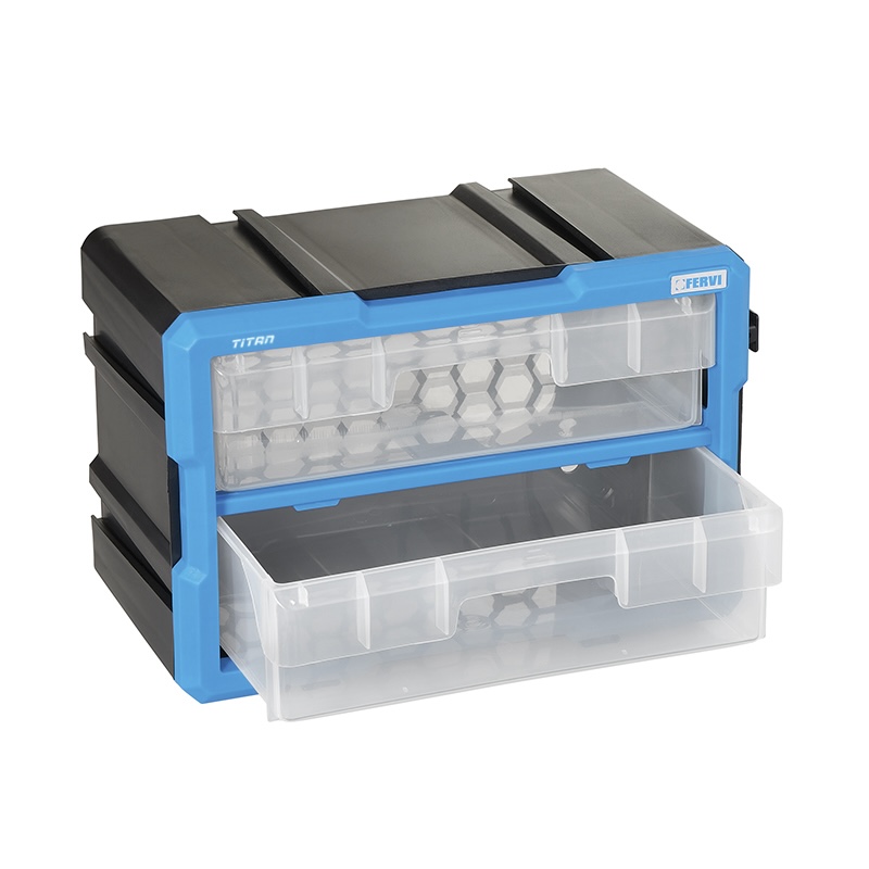 Hộp đựng đụng cụ 2 ngăn FERVI C086/02C, vật liệu bằng nhựa