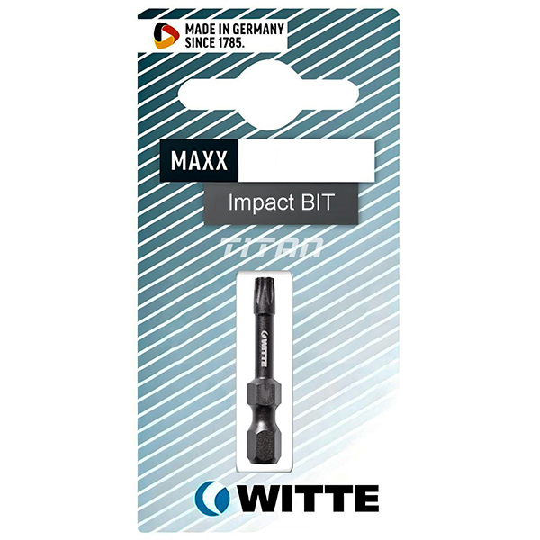 Mũi vặn vít đầu sao TORX WITTE 28372, chuôi 6.3mm, Germany