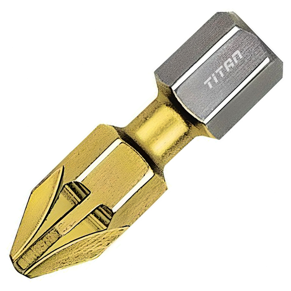 Mũi vít hoa thị PZ WITTE 28445, phủ titanium chuôi lục lăng 6.3mm