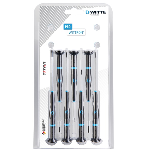 Bộ tua vít cho thợ sửa chữa điện tử WITTE 89341 gồm 7 cây dẹt