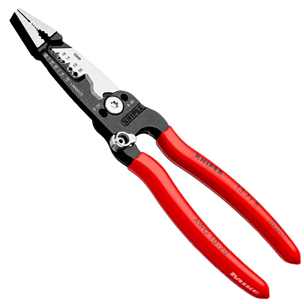 Kìm thợ điện Knipex 13 cắt tuốt dây đa năng, đầu bằng