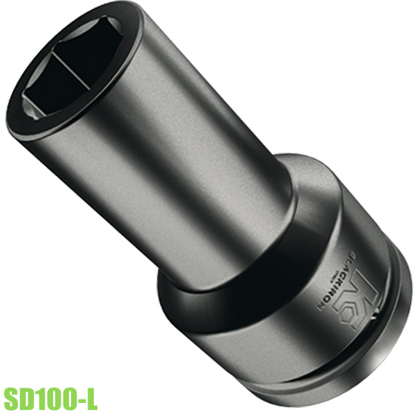 SD100-L Đầu tuýp socket 6 cạnh loại dài hệ mét, đầu vuông 1 inch Blackiron