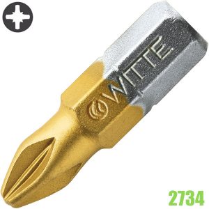 2734x Mũi vít hoa thị phủ Titan PZ1-PZ3 dài 25mm 1/4 inch WITTE