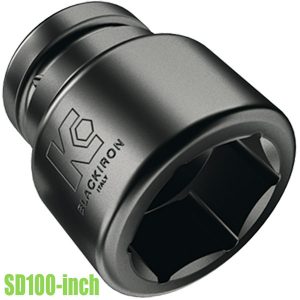 SD100-inch Đầu tuýp đen 6 cạnh loại ngắn hệ inch, vuông 1 inch Blackiron