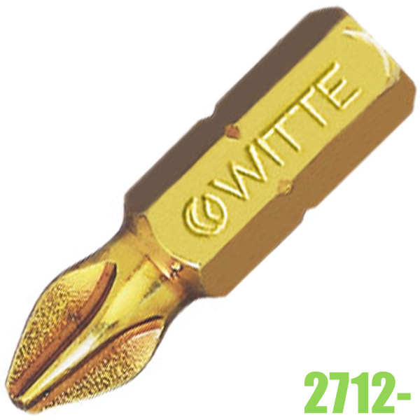 2712- Mũi vít bake size PH1-PH3 phủ TIN dùng với moment thấp WITTE